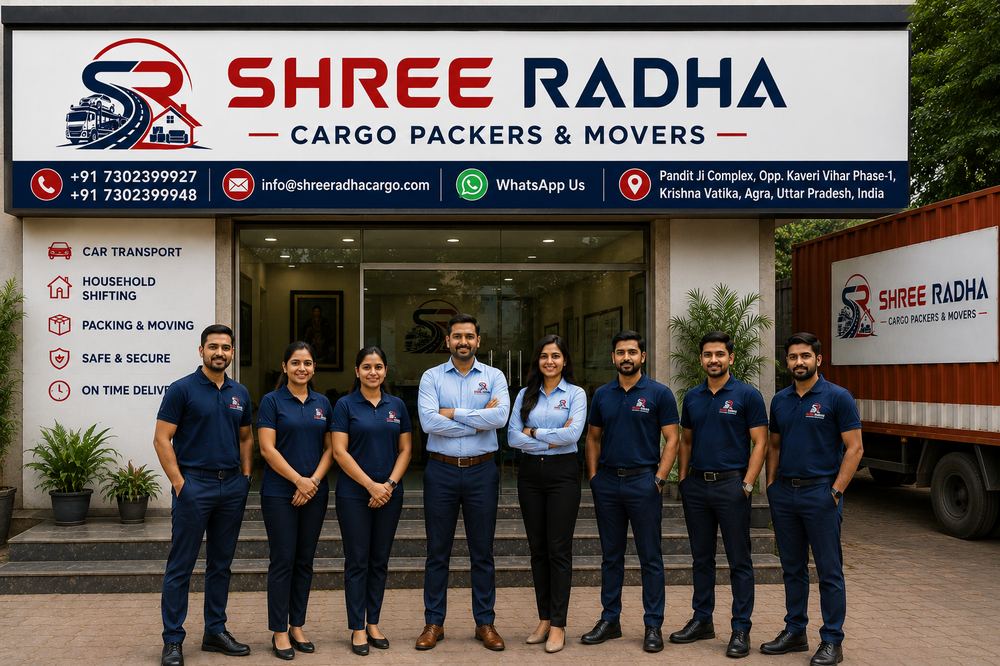 Moving team preparing to load packed household goods