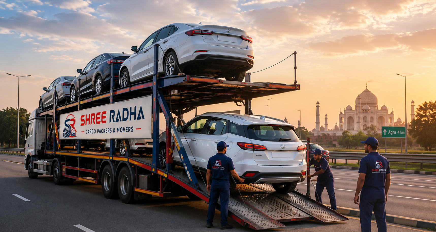 Shree Radha Cargo moving team packing boxes