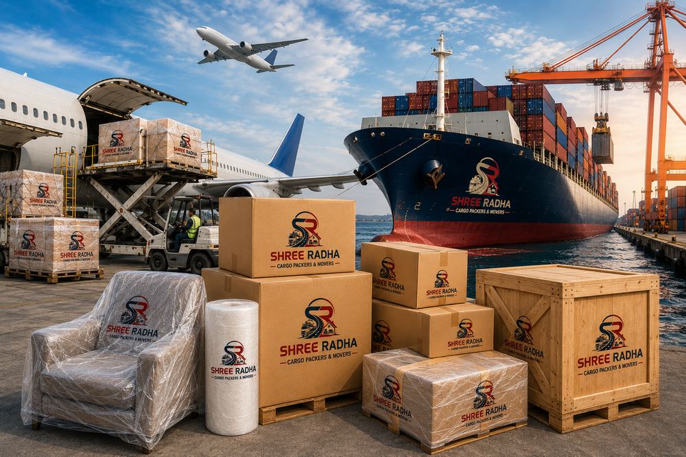Cargo being prepared for international relocation